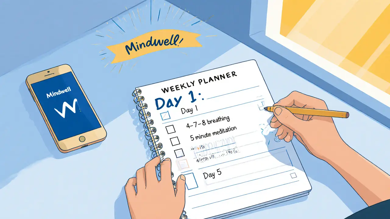 Postava odškrtává týdenní plán odolnosti u okna s paprsky slunce.