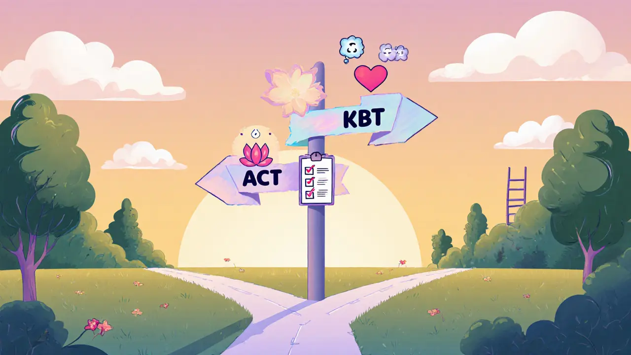 ACT vs KBT: Klíčové rozdíly mezi akceptační a kognitivně‑behaviorální terapií