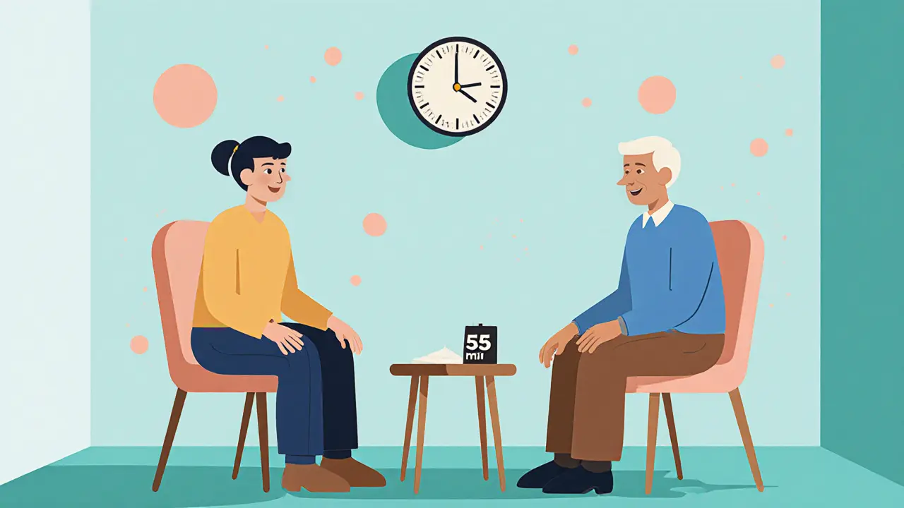 Párová terapie – dva partneři a terapeut během sezení.