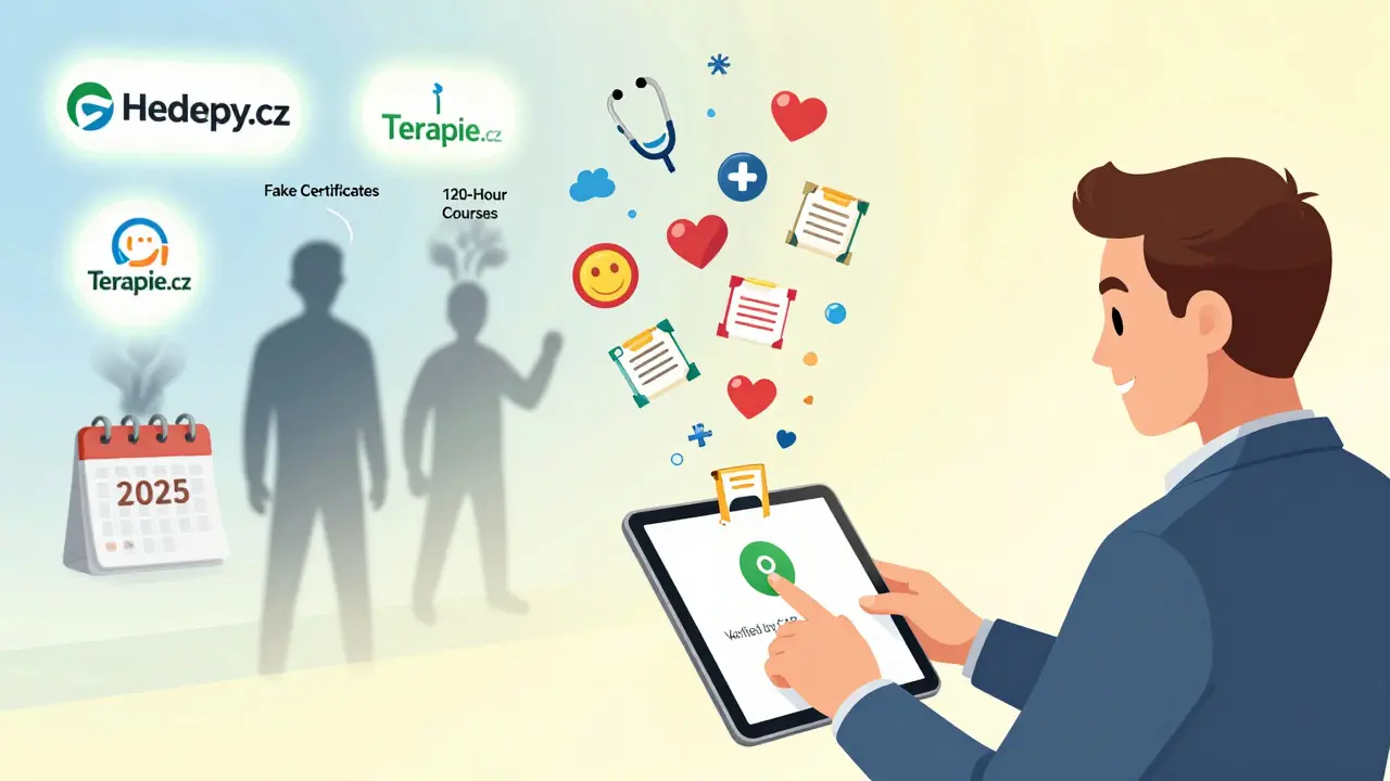 Klient klikne na tlačítko ověření a falešné certifikáty se rozplynou, zatímco se objeví značka ČAP.