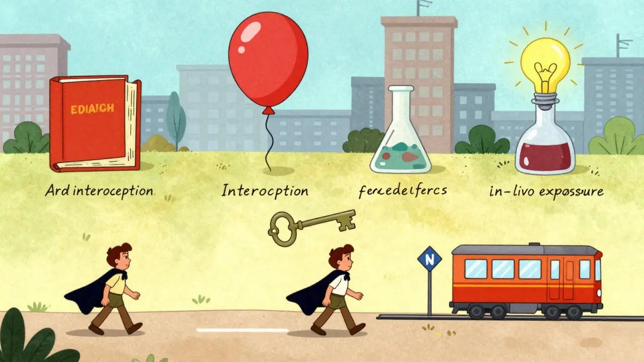 Cesta šesti fázemi KBT jako cesta městem, kde se postupně ztrácí strach.