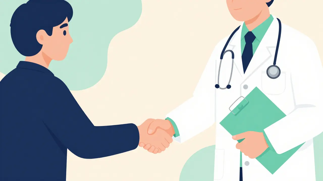 Lékař a terapeut spolupracují s pacientem při léčbě ADHD v klinice