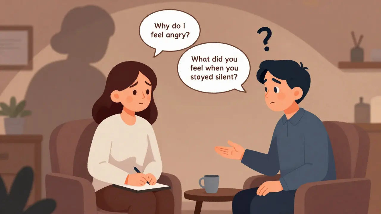 Psychoanalýtická supervize s stínem rodiče a otázky ve vzduchu mezi terapeutem a klientem.