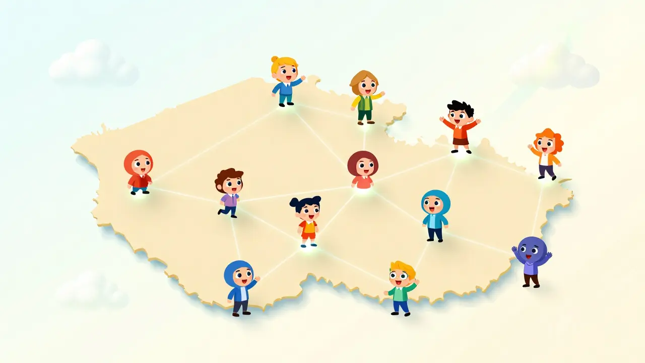 Mapa ČR propojující klienty s terapeuty online