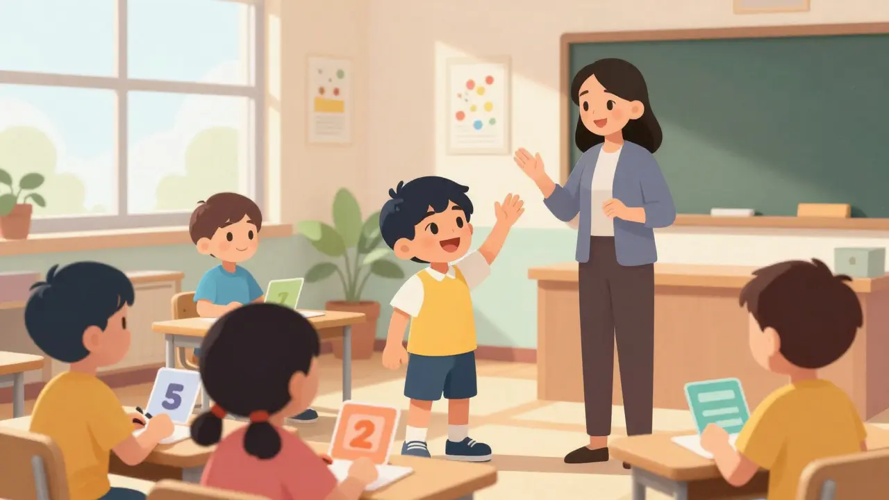 Úspěšné dítě s ADHD odpovídá ve škole s podporou učitele
